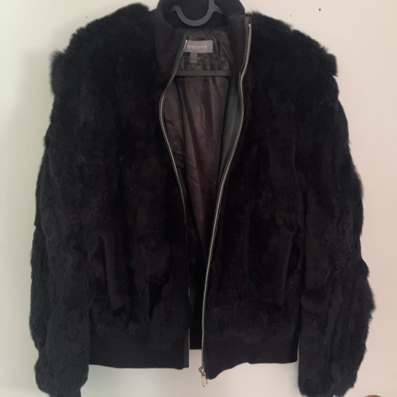 Black rabbit fur short coat - Picture 5 of 10
